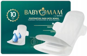 Babymam podpaski poporodowe ze skrzydełkami na dzień podkłady 10szt